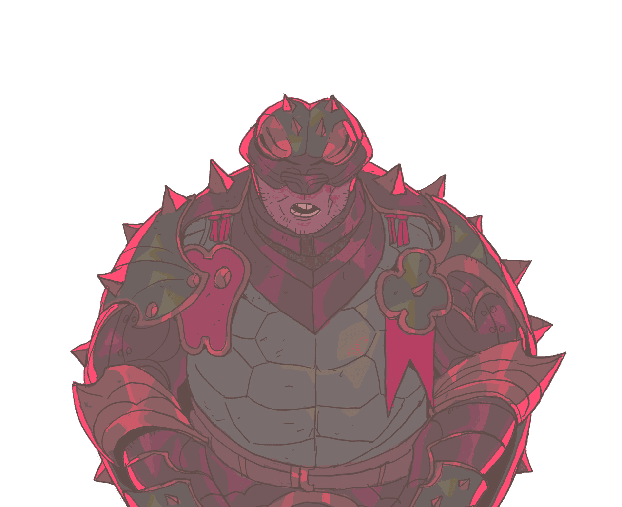 Portrait of Tarcus in heavy red armour